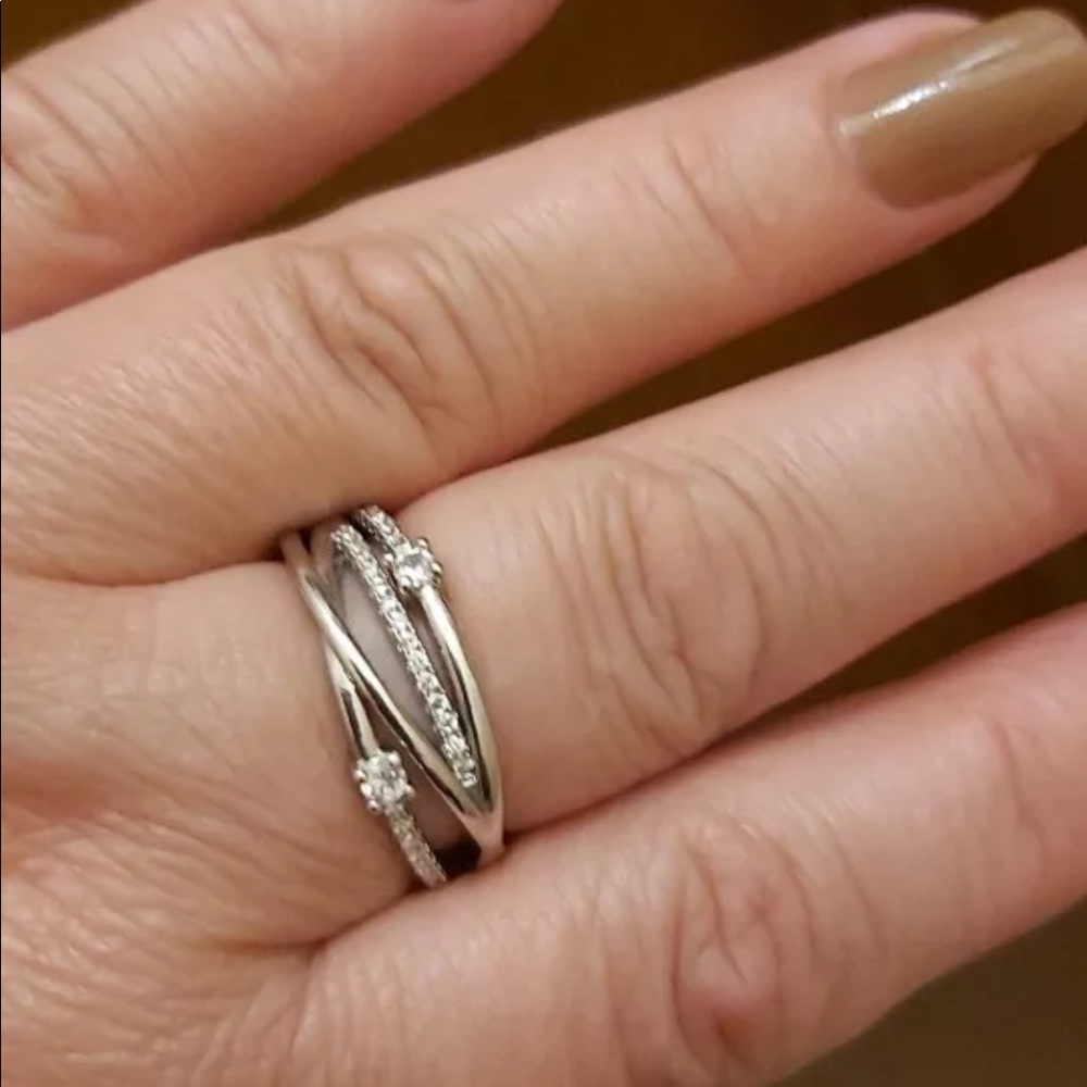 New 925 Silver Stackable Diamond Bridal Ring - Picture 8 of 9